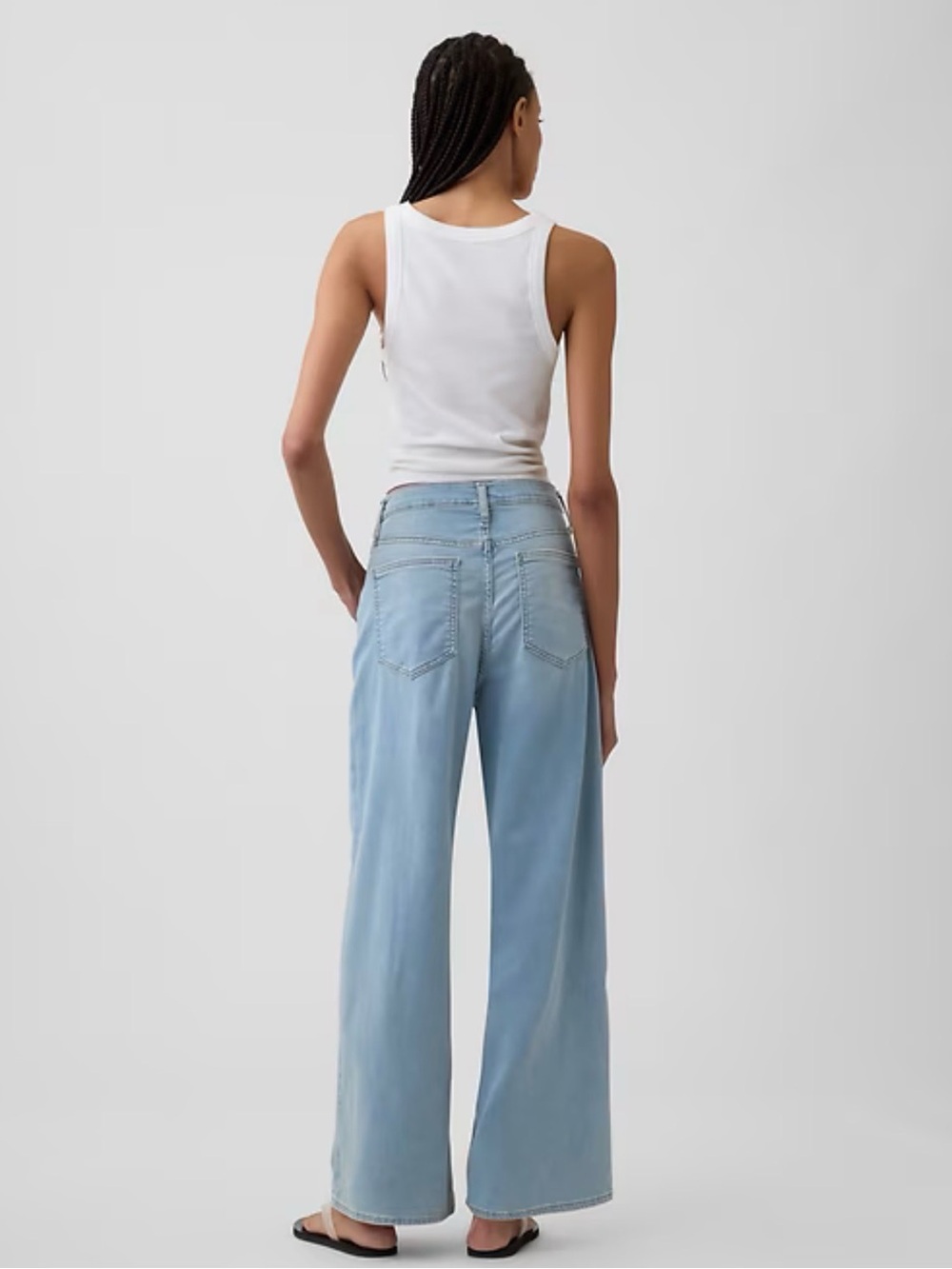 GAP Sweatpant Jeans Light Blue Wide Leg Jeans for Women 28 Reg - Picture 3 of 3